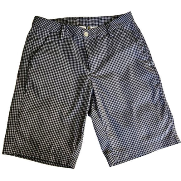 Under Armour Mens Gingham Gray Black Golf Performance Shorts Size 32 - Picture 1 of 8